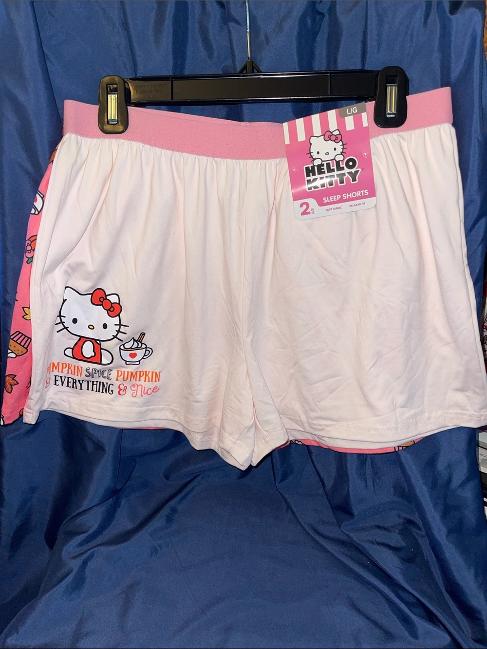Hello Kitty 2-Pack White and Pink Sleep Shorts with Fall Graphics